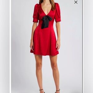 Dot Jacquard Satin Minidress
